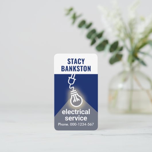 Creative Bulb Flash Light Beam Visitenkarte (Stehend Vorderseite)