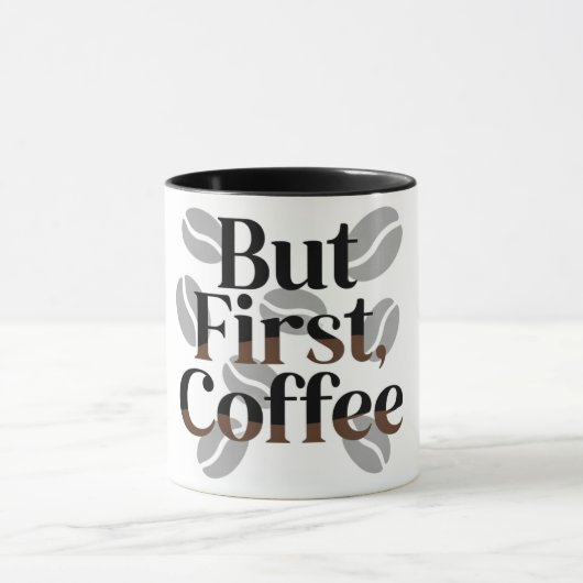 Creative "But First, Coffee" Typography Mug Tasse (Zentrum)