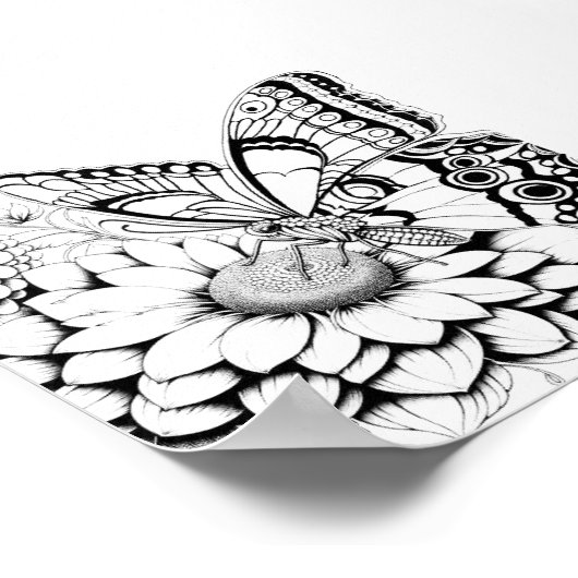 Creative Butterfly Color Page Poster (Ecke)