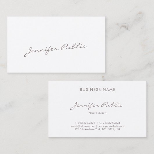 Creative Calligraphy Handgeschriebenes Skript Luxe Visitenkarte (Vorne/Hinten)