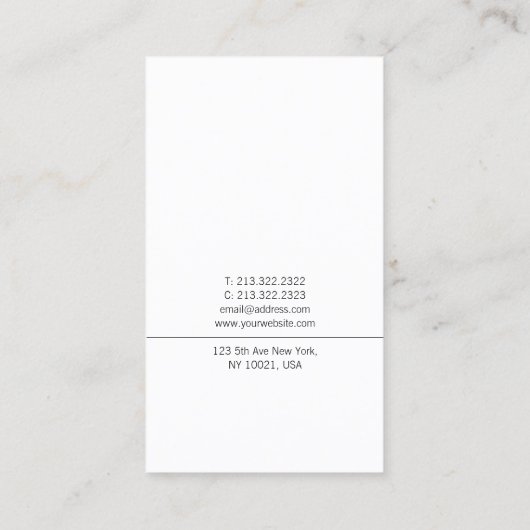 Creative Calligraphy Script Trendy Einfach Schlich Visitenkarte (Rückseite)