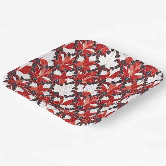 Creative Canadian Maple Leaf Muster ID1072 Pappteller (Gewinkelt)