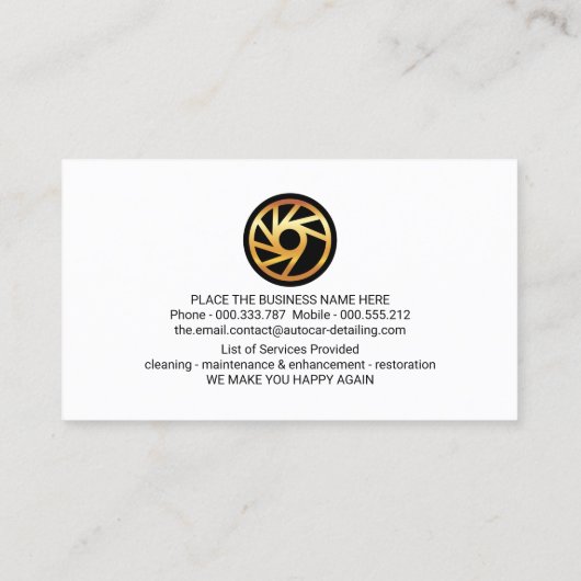 Creative Car Placard Detection Visitenkarte (Rückseite)