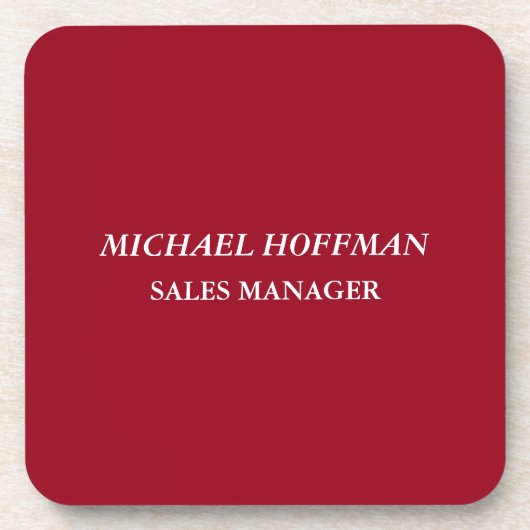 Creative Carmine Red Minimalistisch Classical Ital Getränkeuntersetzer (Vorderseite)