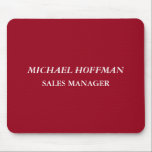 Creative Carmine Red Minimalistisch Classical Ital Mousepad<br><div class="desc">Diese Vorlage kann an alle persönlichen Bedürfnisse angepasst werden.</div>