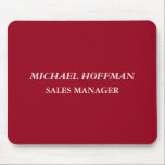 Creative Carmine Red Minimalistisch Classical Ital Mousepad<br><div class="desc">Diese Vorlage kann an alle persönlichen Bedürfnisse angepasst werden.</div>