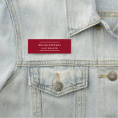 Creative Carmine Red Minimalistisch Classical Ital Namensschild (Beispiel)