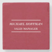 Creative Carmine Red Minimalistisch Classical Ital Steinuntersetzer (Vorderseite)