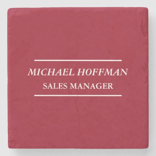 Creative Carmine Red Minimalistisch Classical Ital Steinuntersetzer (Vorderseite)