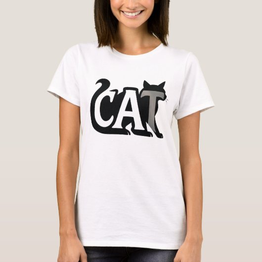 Creative CAT Typografy Silhouette T - Shirt (Vorderseite)