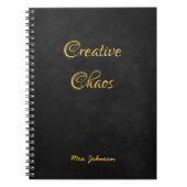 Creative Chaos Black und Gold Notizblock (Vorderseite)