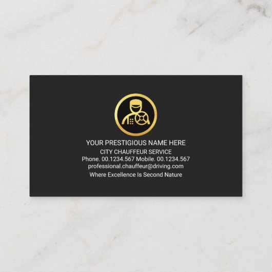 Creative Chauffeur Speech Box Driving Visitenkarte (Rückseite)