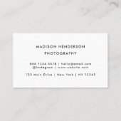 Creative & Chic Fotografie Black Qr Code Visitenkarte (Rückseite)