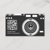 Creative & Chic Fotografie Black Qr Code Visitenkarte (Vorderseite)