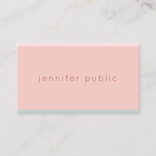 Creative Chic Pink Green Modern Simple Template Visitenkarte (Vorderseite)