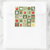 Creative Christmas Countdown Quadratischer Aufkleber (Tasche)