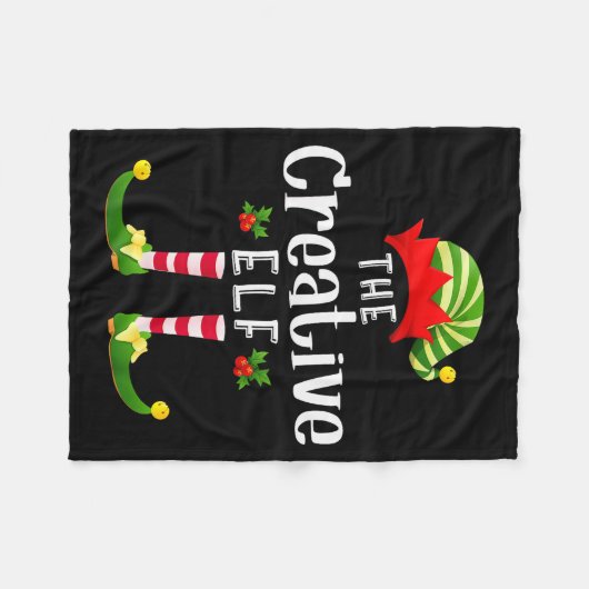 Creative Christmas Elf Matching Pajama X-mas Party Fleecedecke (Vorderseite (Horizontal))