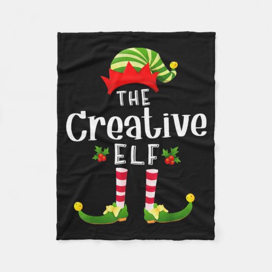 Creative Christmas Elf Matching Pajama X-mas Party Fleecedecke (Vorderseite)