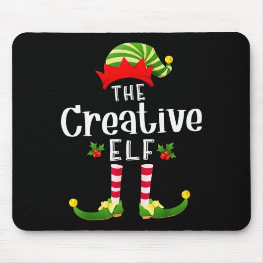 Creative Christmas Elf Matching Pajama X-mas Party Mousepad (Vorne)