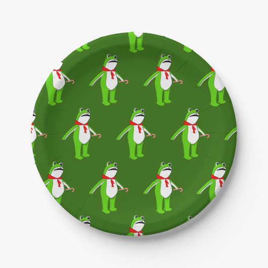 Creative Christmas Holiday Frog Pappteller (Vorderseite)