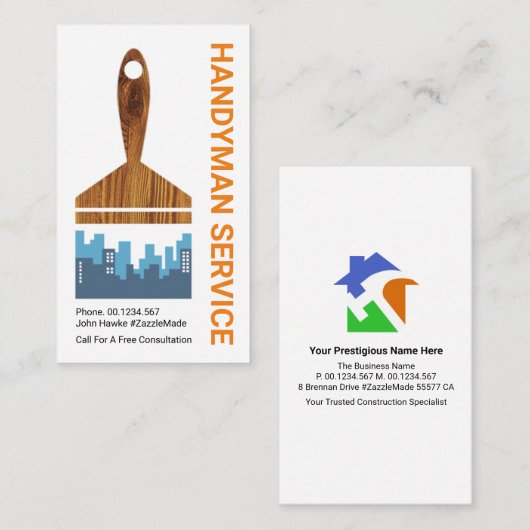 Creative City Silhouette Paint Brush Visitenkarte (Vorne/Hinten)