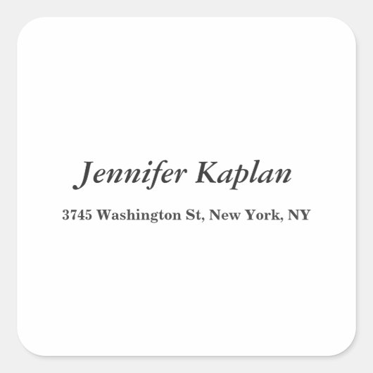 Creative Classic White Minimalistisch Beruflich Quadratischer Aufkleber (Vorderseite)