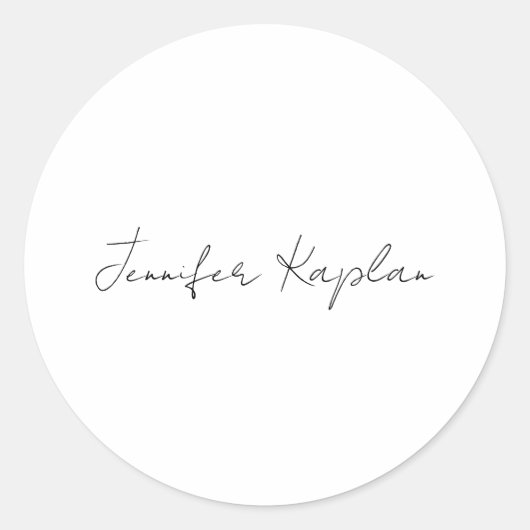 Creative Classic White Minimalistisch Beruflich Runder Aufkleber (Vorderseite)