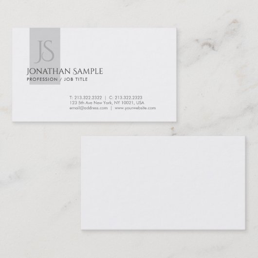 Creative Clean Design Monogram Chic Beruflich Visitenkarte (Vorne/Hinten)