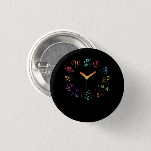 Creative Clock Math-Liebe dieser Math-Uhr-Zeitmath Button (Vorne & Hinten)