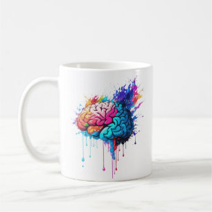 Creative Colorful Brain Splash Artwork Kaffeetasse