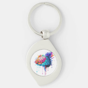 Creative Colorful Brain Splash Artwork Schlüsselanhänger