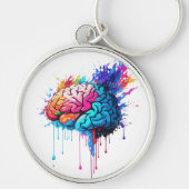 Creative Colorful Brain Splash Artwork Schlüsselanhänger (Vorne)