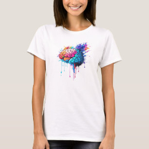 Creative Colorful Brain Splash Artwork T-Shirt