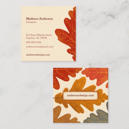 Creative Colorful Fall Oak Leaf Visitenkarte (Vorne/Hinten)