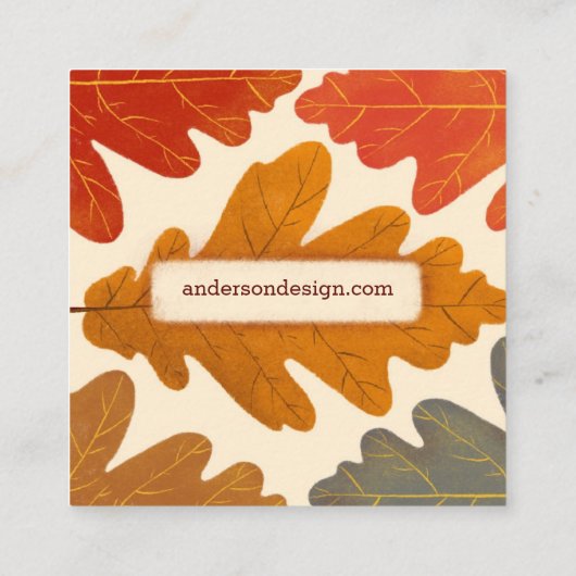Creative Colorful Fall Oak Leaf Visitenkarte (Rückseite)