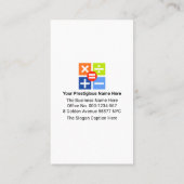 Creative Colorful Finance Numbers Visitenkarte (Rückseite)