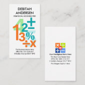 Creative Colorful Finance Numbers Visitenkarte (Vorne/Hinten)