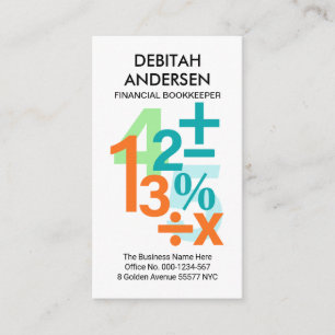 Creative Colorful Finance Numbers Visitenkarte