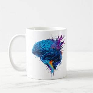 Creative Colorful Splash Brain Design Kaffeetasse