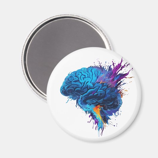 Creative Colorful Splash Brain Design Magnet (Vorderseite/Rückseite)