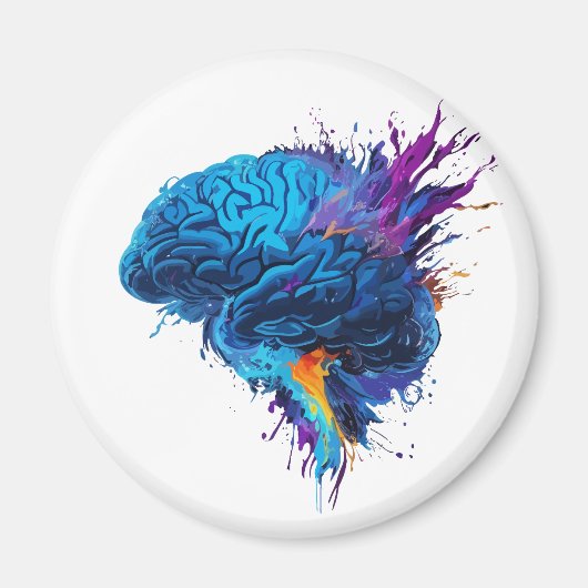 Creative Colorful Splash Brain Design Magnet (Vorne)