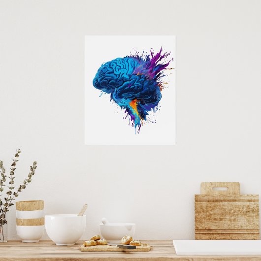 Creative Colorful Splash Brain Design Poster (Küche)