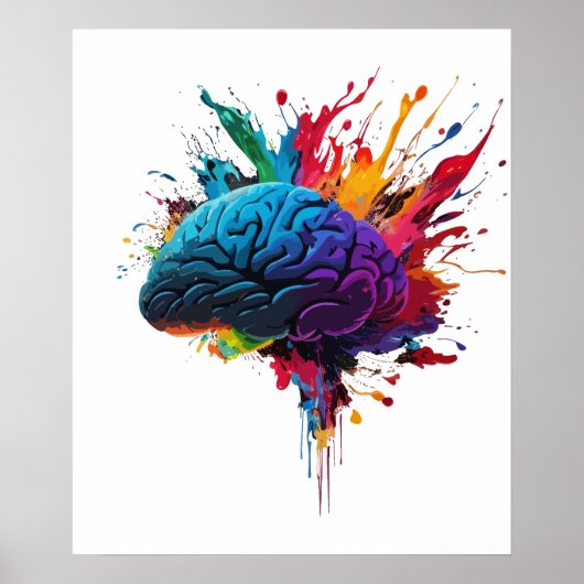 Creative Colorful Splash Brain Design Poster (Vorne)
