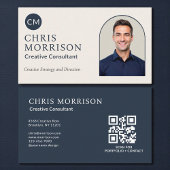 Creative Consultant Photo QR Code Navy Blue Visitenkarte