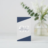 CREATIVE CORNERS Classic Monogramm Marine grau wei Visitenkarte (Stehend Vorderseite)