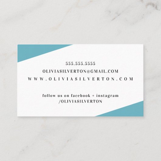 CREATIVE CORNERS-Klasse, Monogramm, schwarz Visitenkarte (Rückseite)