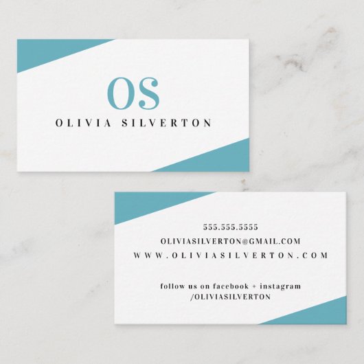 CREATIVE CORNERS-Klasse, Monogramm, schwarz Visitenkarte (Vorne/Hinten)