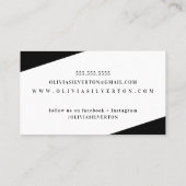 CREATIVE CORNERS-Klassiker Monogramm Schwarz-weiß Visitenkarte (Rückseite)