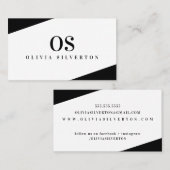 CREATIVE CORNERS-Klassiker Monogramm Schwarz-weiß Visitenkarte (Vorne/Hinten)