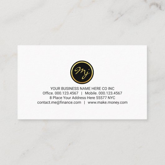 Creative Create Your Name Monogram Visitenkarte (Rückseite)